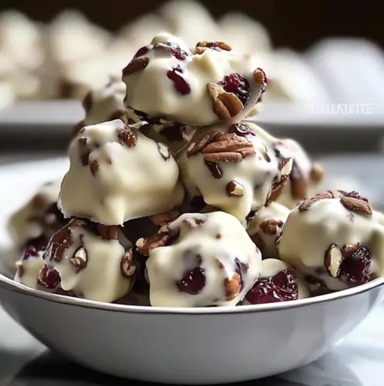 Cranberry Pecan White Chocolate Clusters Recipe Quick And Easy