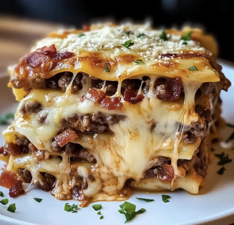 Parmesan Garlic Bacon Cheeseburger Lasagna – Recipe quick and easy