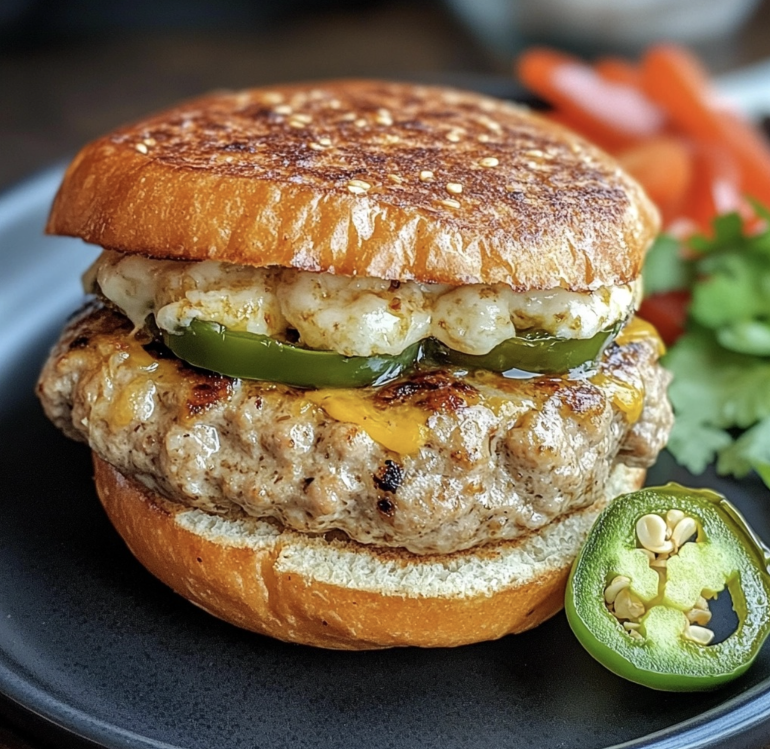 Jalapeno Popper Turkey Burgers