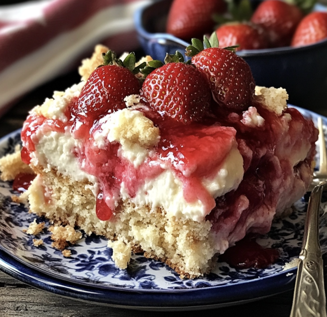 Strawberry Cheesecake Dump Cake Recipe quick and easy