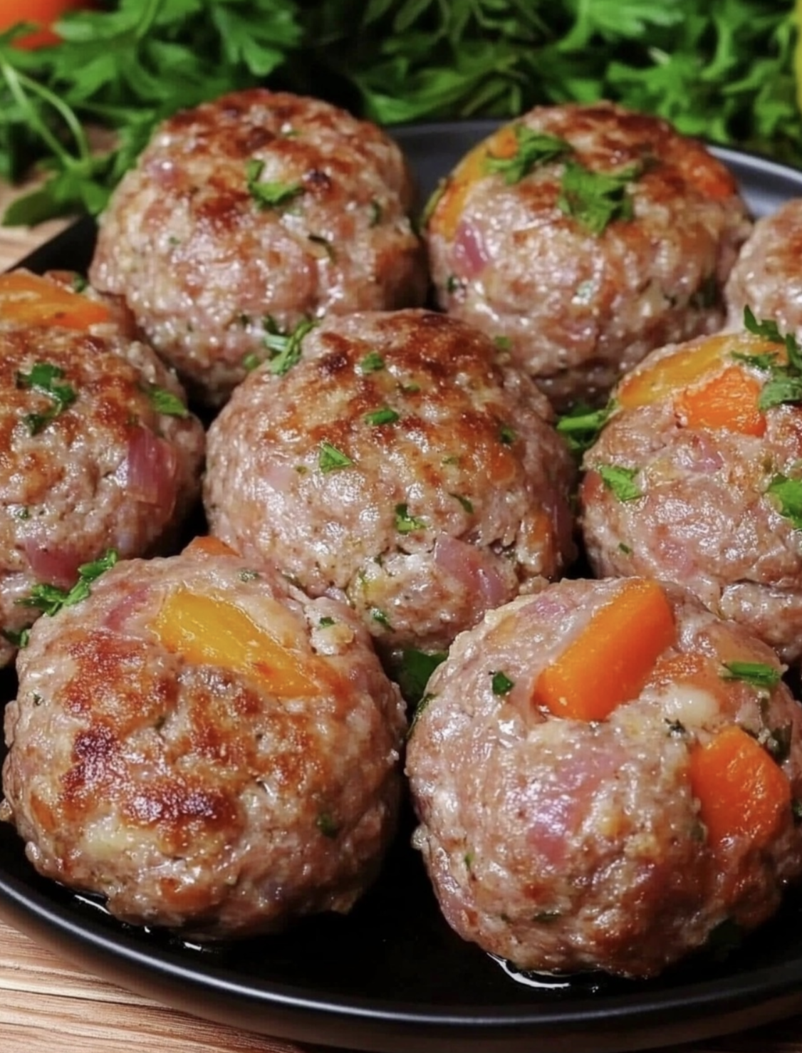 Stuffed Meatballs with Vegetables and Cheese