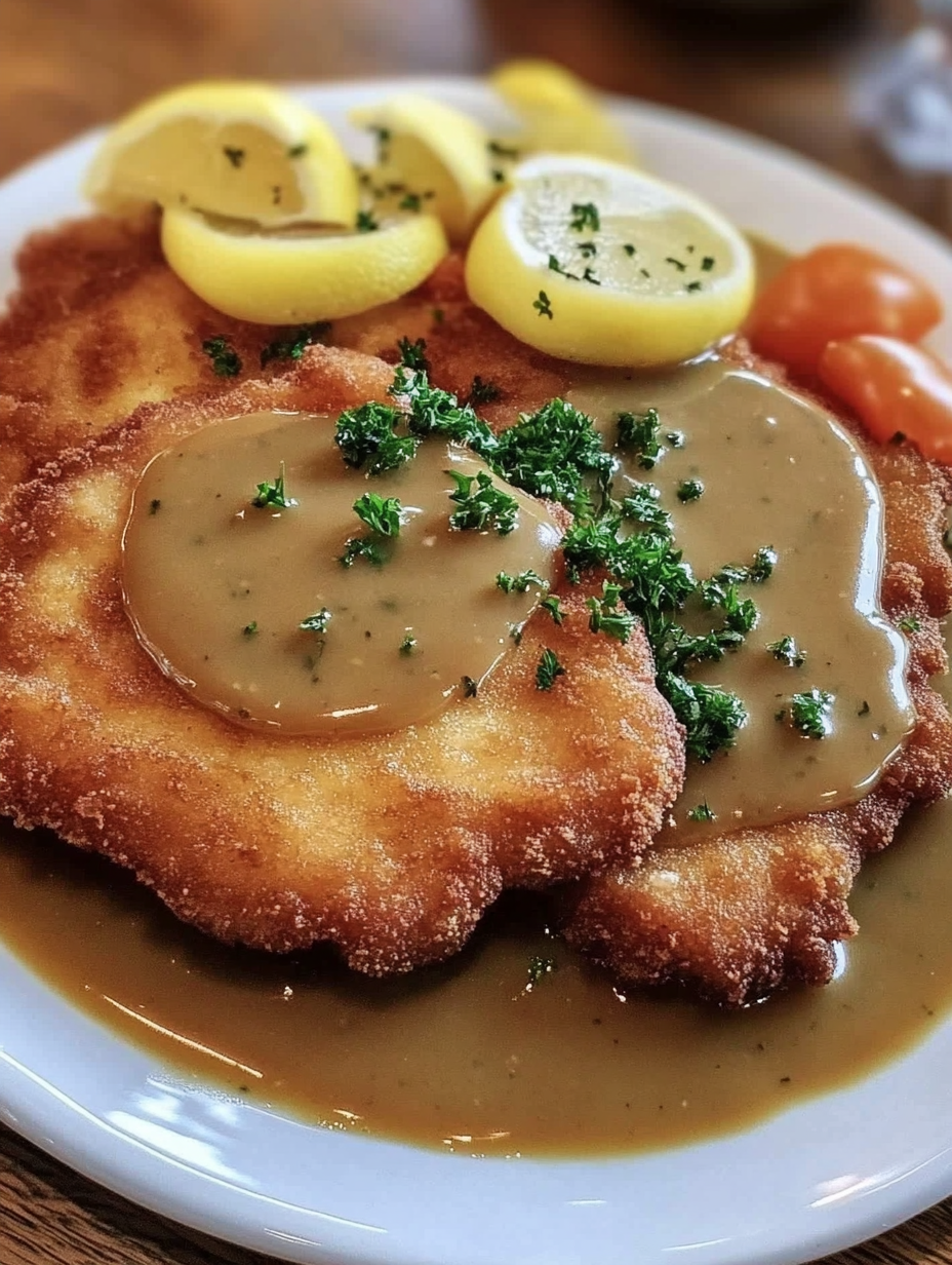 Schnitzel with gravy Recipe