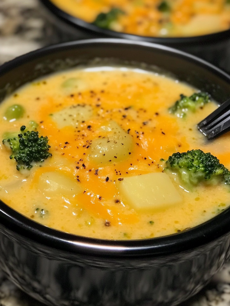 Crock Pot Potato Broccoli Cheddar Soup
