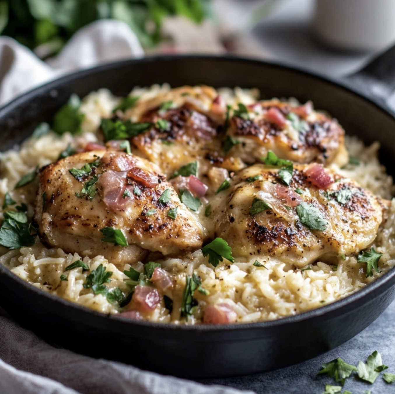 Smothered Chicken and Rice