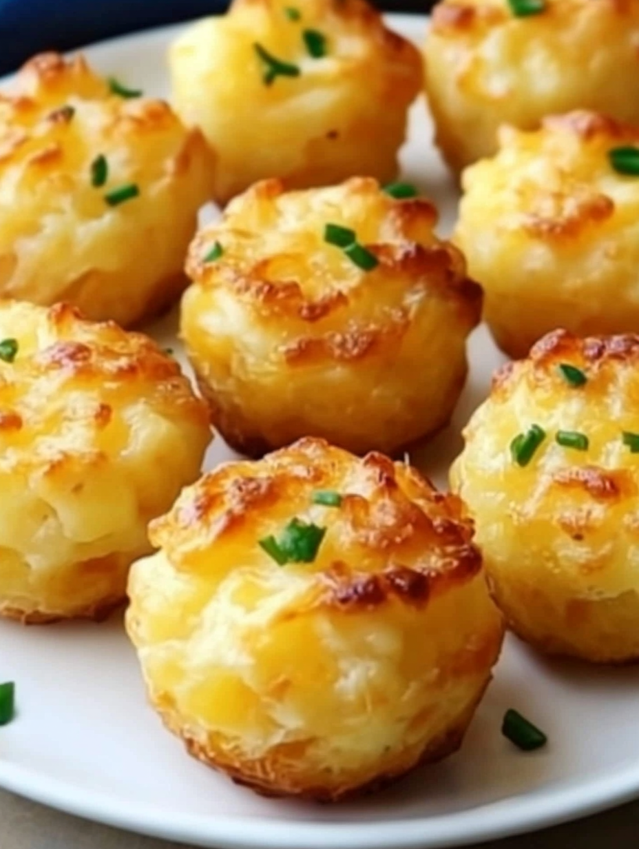 Cheesy potato puffs