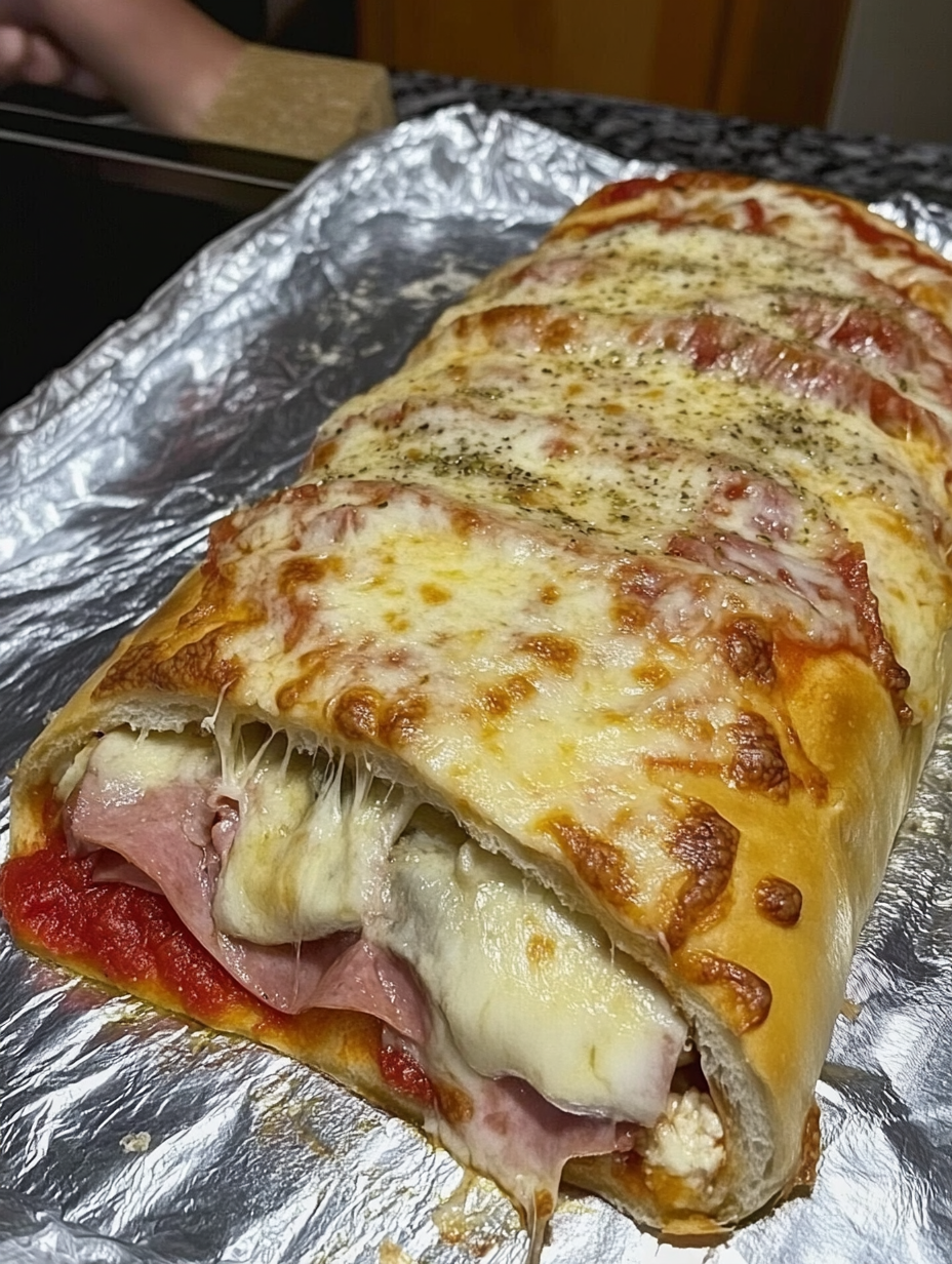 Stromboli Roll, unroll a pizza