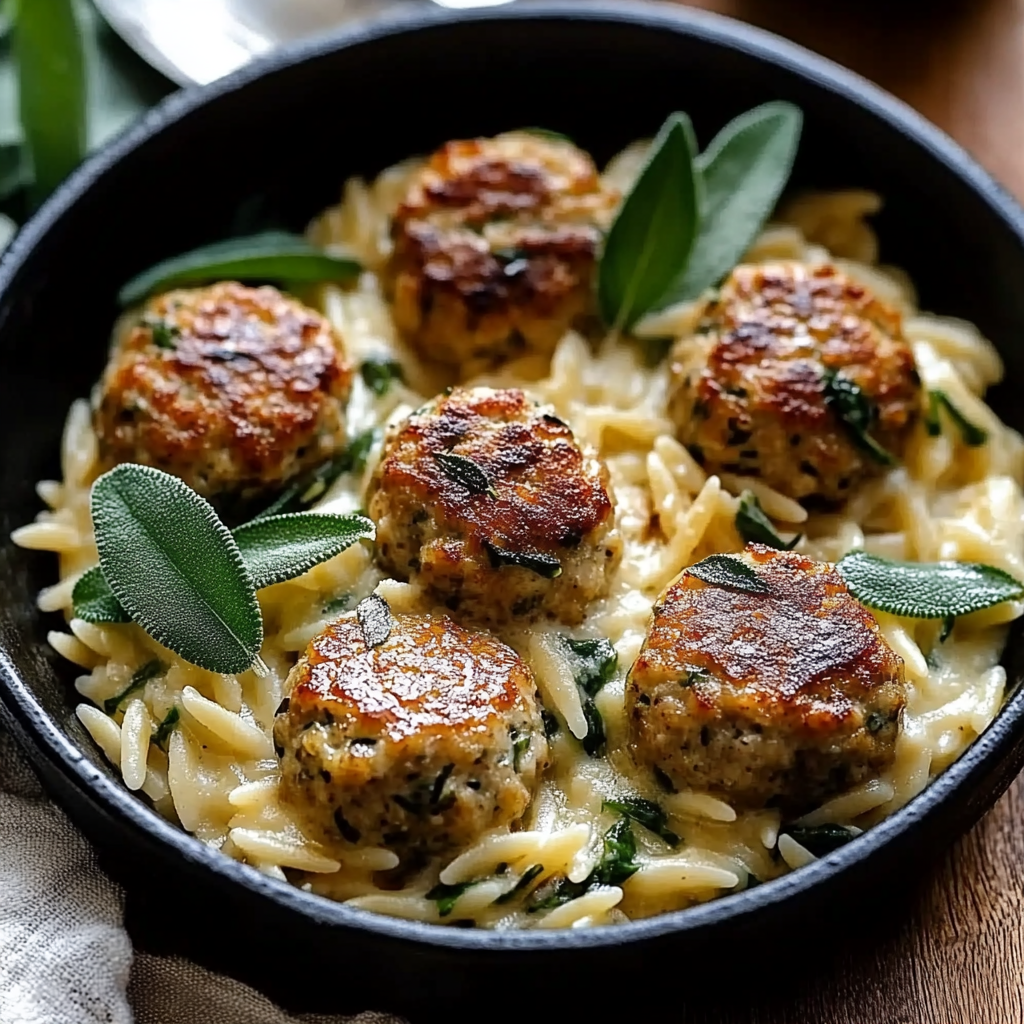 Feta-Stuffed Greek Chicken Meatballs with Roasted Garlic Tzatziki