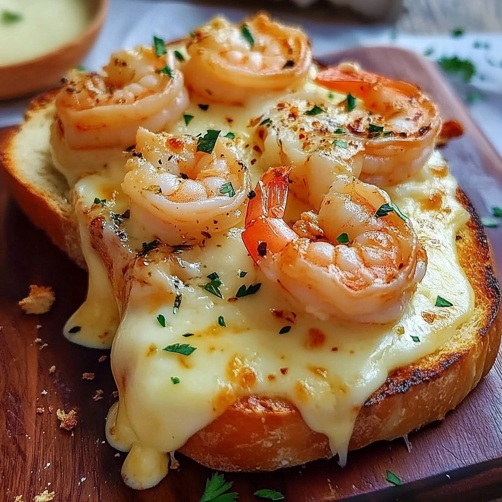 Cheesy Garlic Bread Shrimp  Grilled cheese