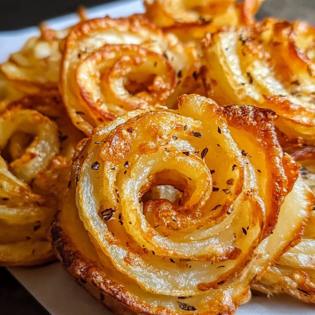 Golden spiral crispy potato fries