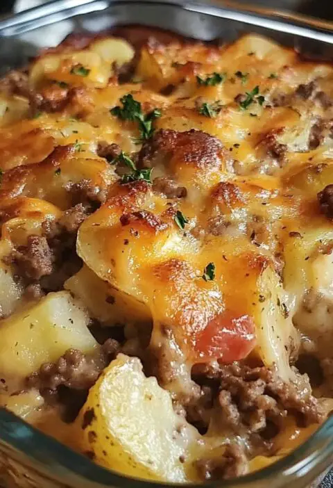 Cheesy Hamburger Potato Casserole!!!