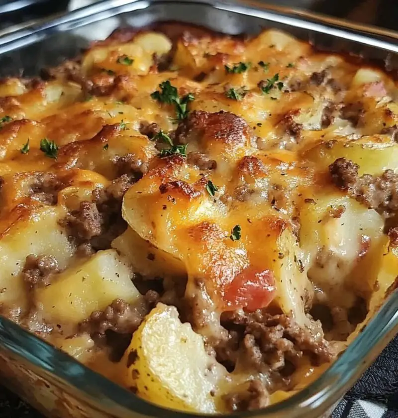 Cheesy Hamburger Potato Casserole!!!