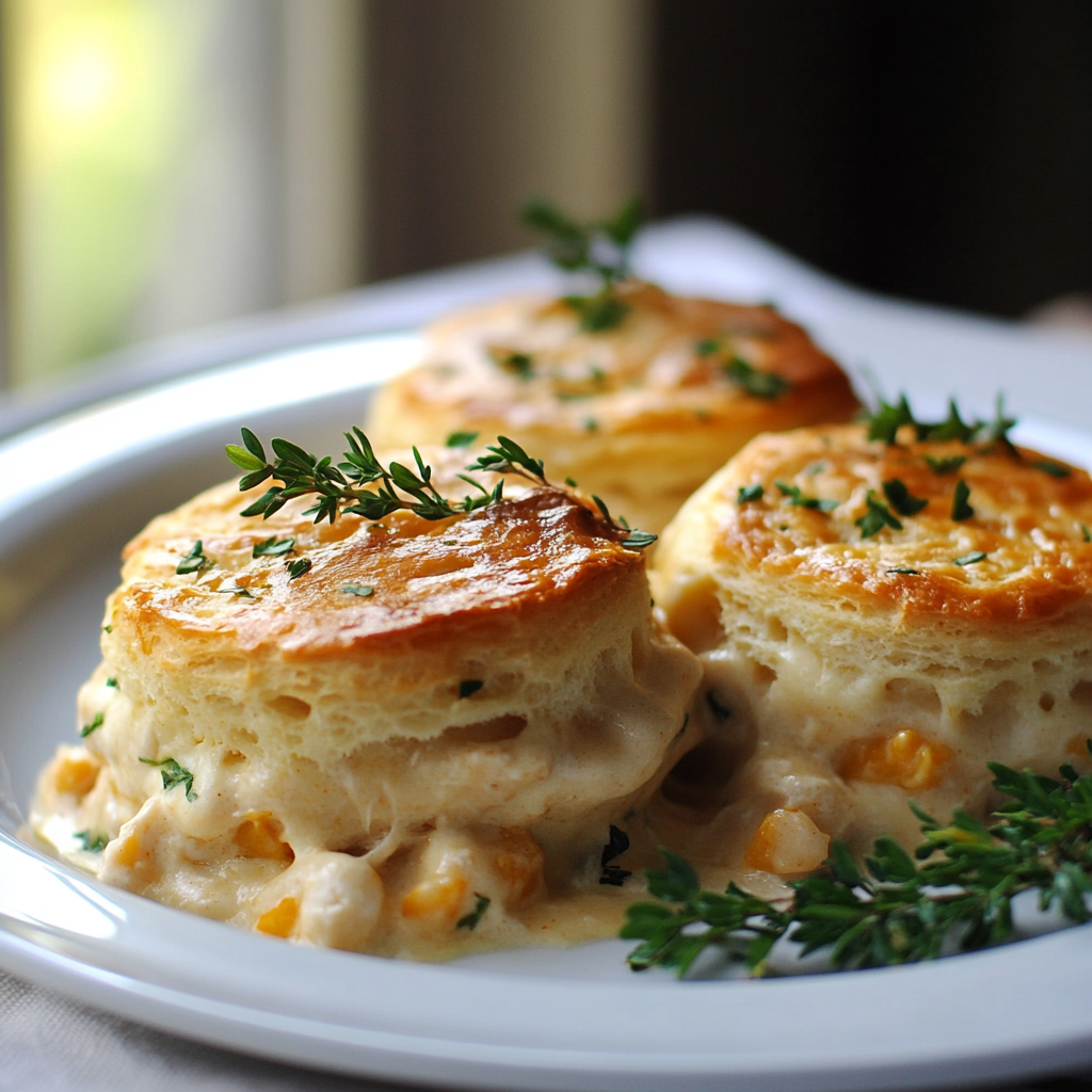 Amish Chicken Casserole-Stuffed Biscuits