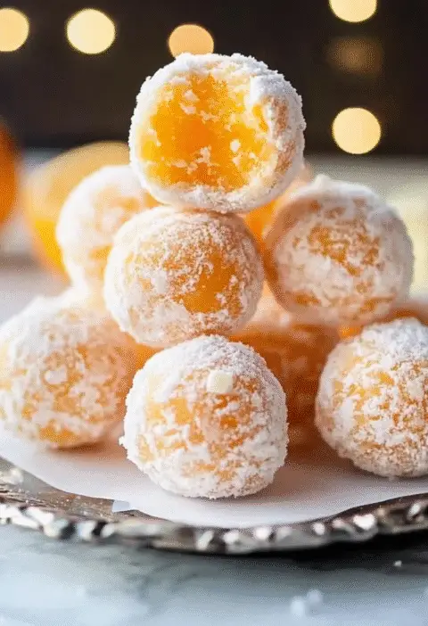 Creamy orange snowball truffles