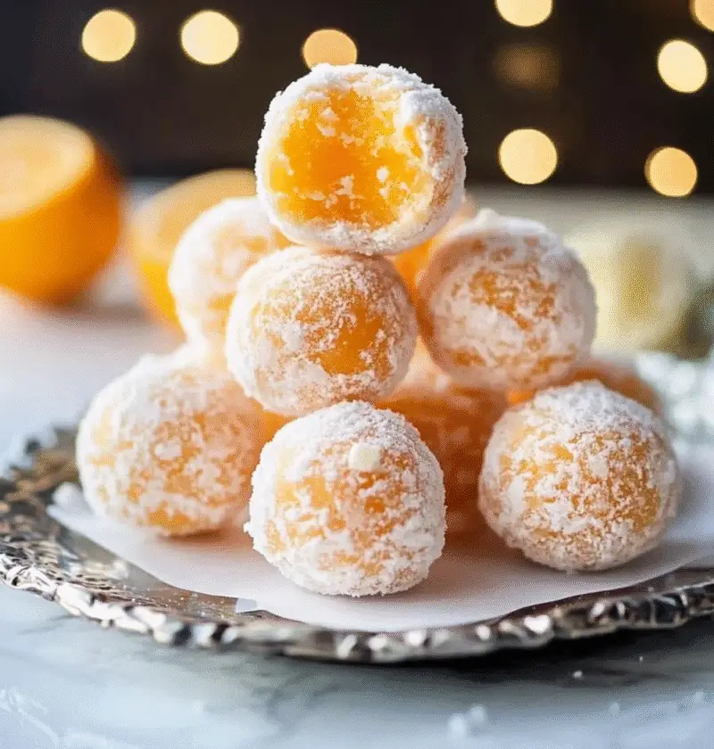 Creamy orange snowball truffles