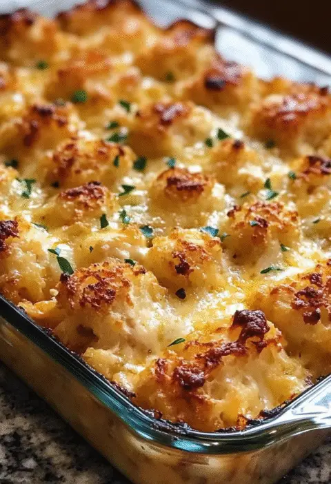 Cheesy chicken tater tot casserole