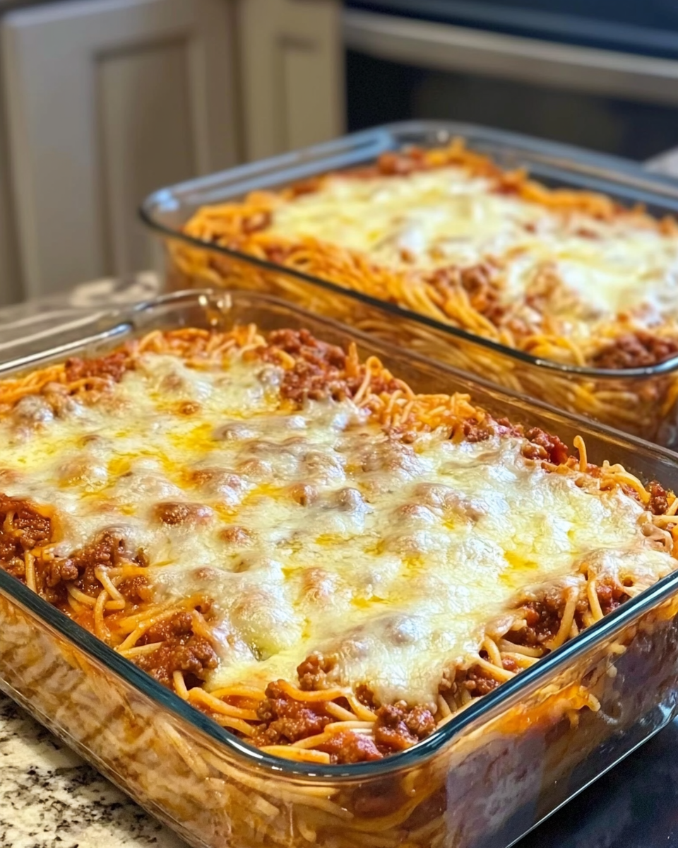 Cheesy Baked Spaghetti Casserole