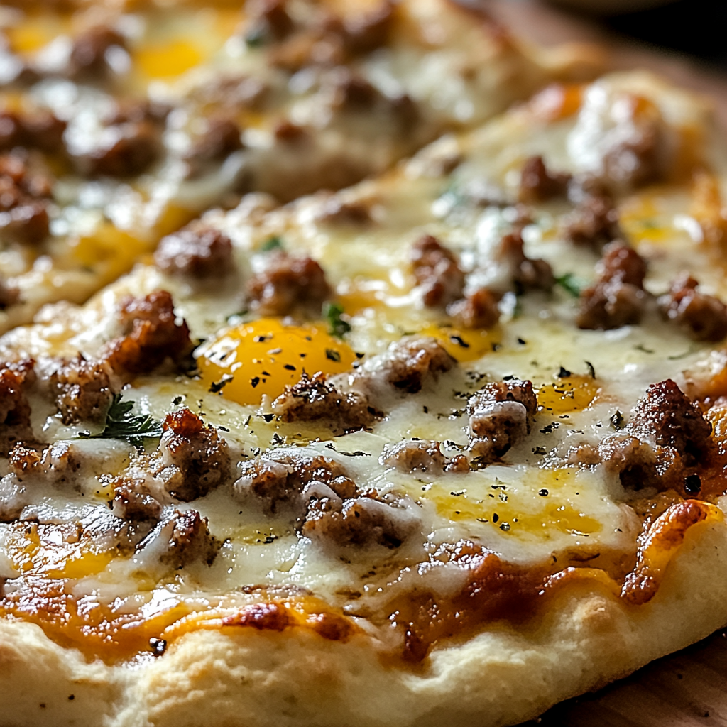 Biscuits and Sausage Gravy Breakfast Pizza