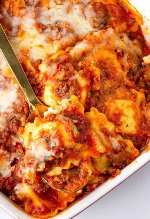 Crockpot Ravioli Lasagna
