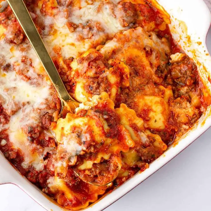 Crockpot Ravioli Lasagna