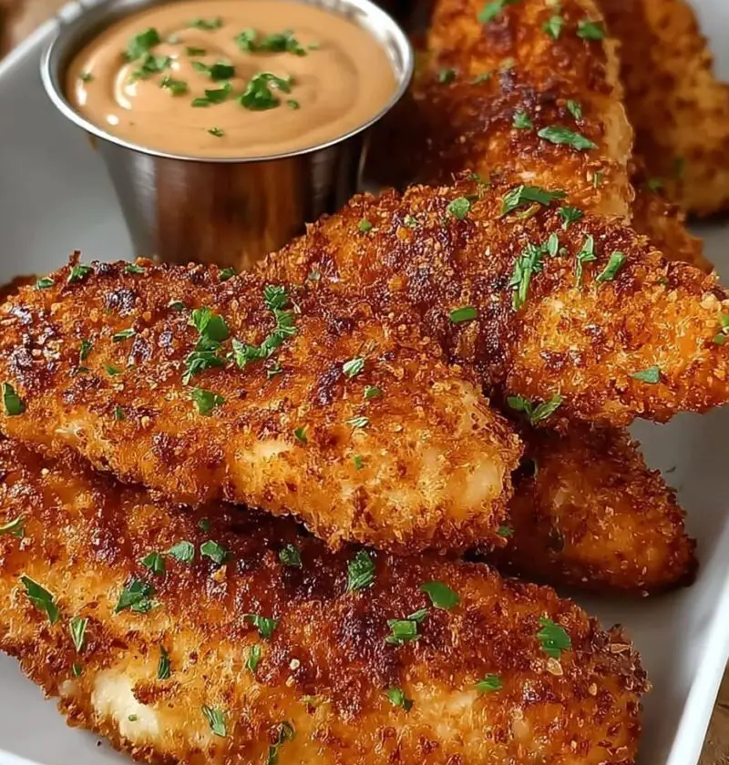 Crispy Chicken Tenders with Dipping Sauce