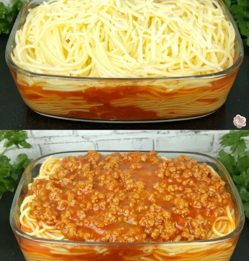 Spaghetti with ground beef sauce;