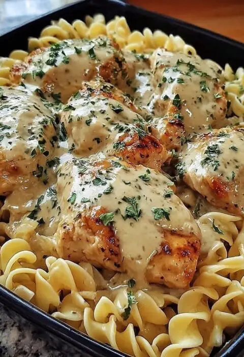 One-Pan Chicken with Buttered Noodle…