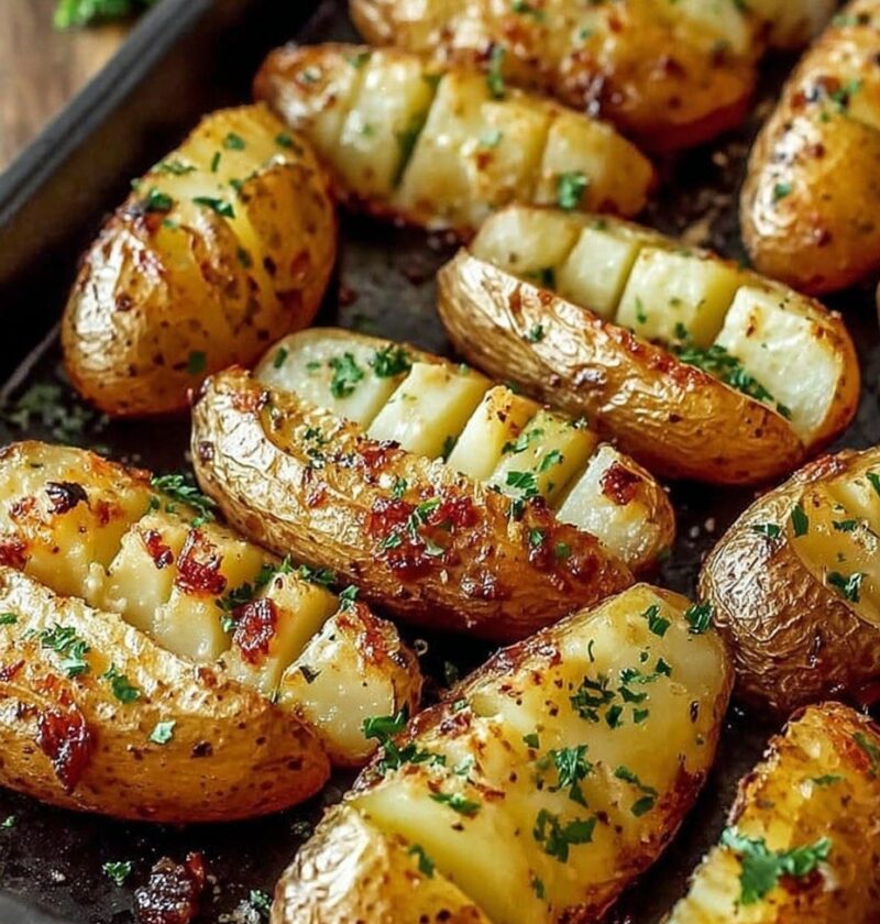 BEST+EASY+SHEET+PAN+SCORED+PO TATOES+RECIPE