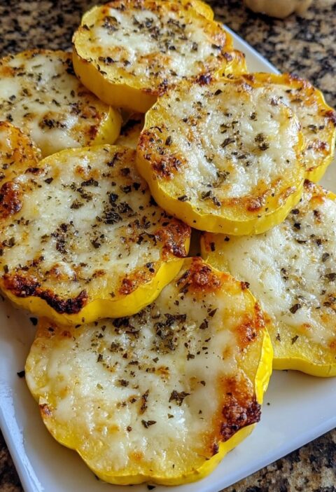 cheesy baked squash rounds  cheesy baked