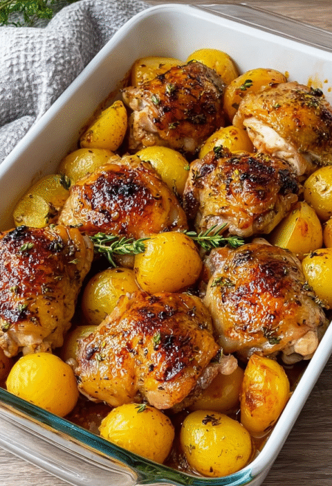 Oven-Baked Chicken Thighs with Potatoes