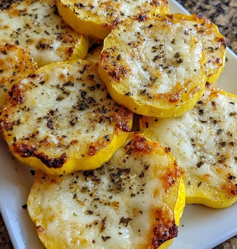 cheesy baked squash rounds  cheesy baked