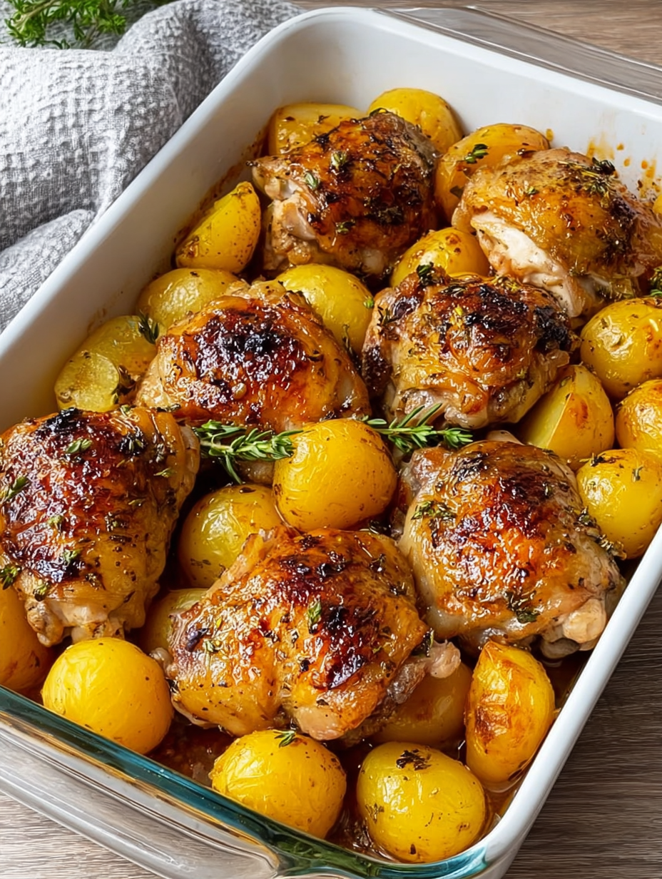 Oven-Baked Chicken Thighs with Potatoes