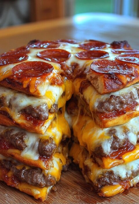 Ultimate Double Cheeseburger Pizza Stack