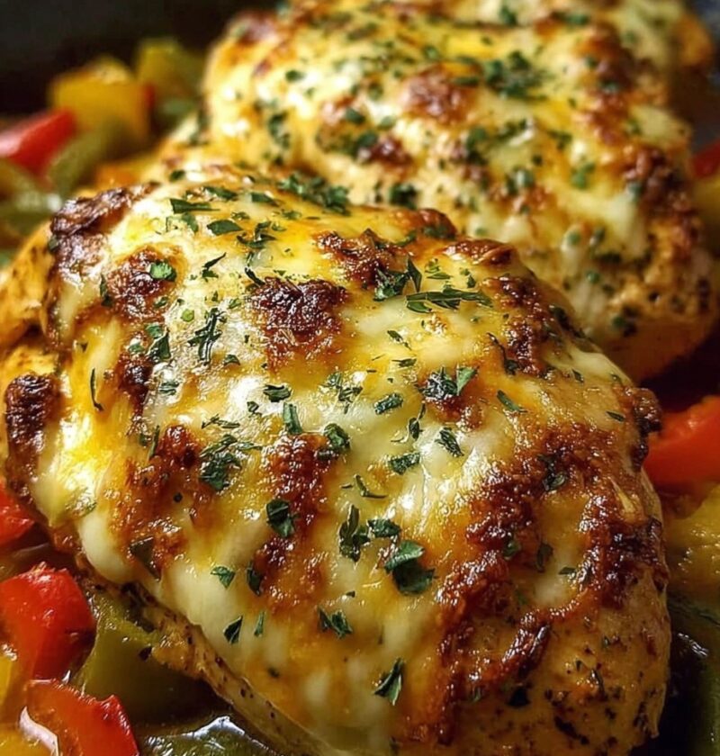 Cheesy Baked Fajita Chicken