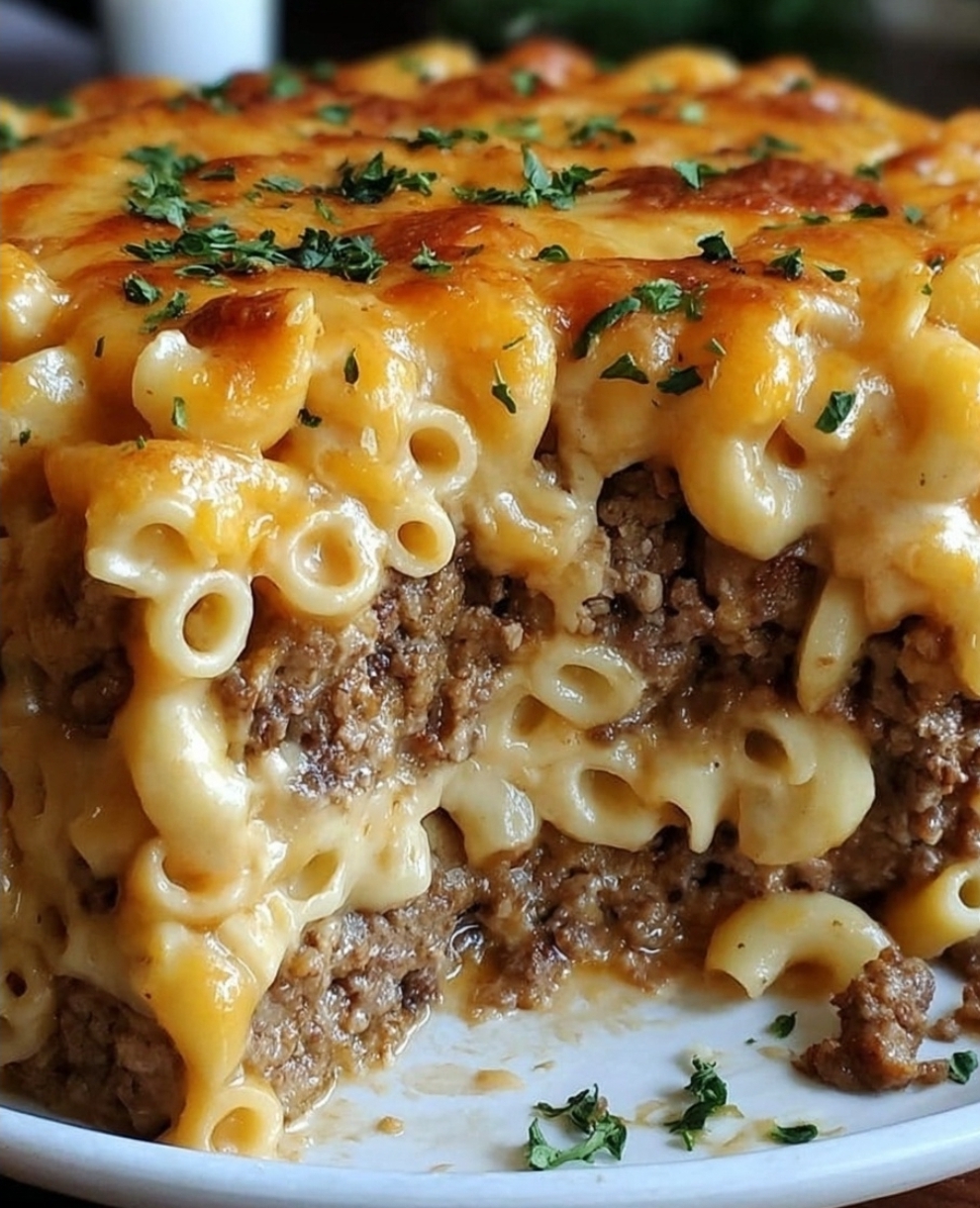 Mac and Cheese Meatloaf Casserole