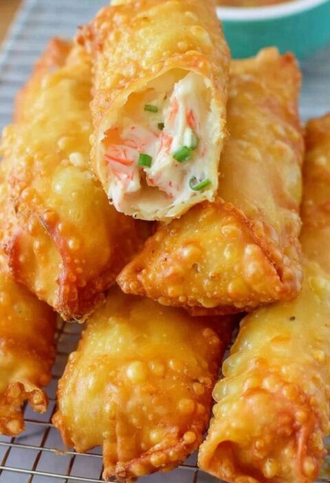 Crab Rangoon Egg Rolls
