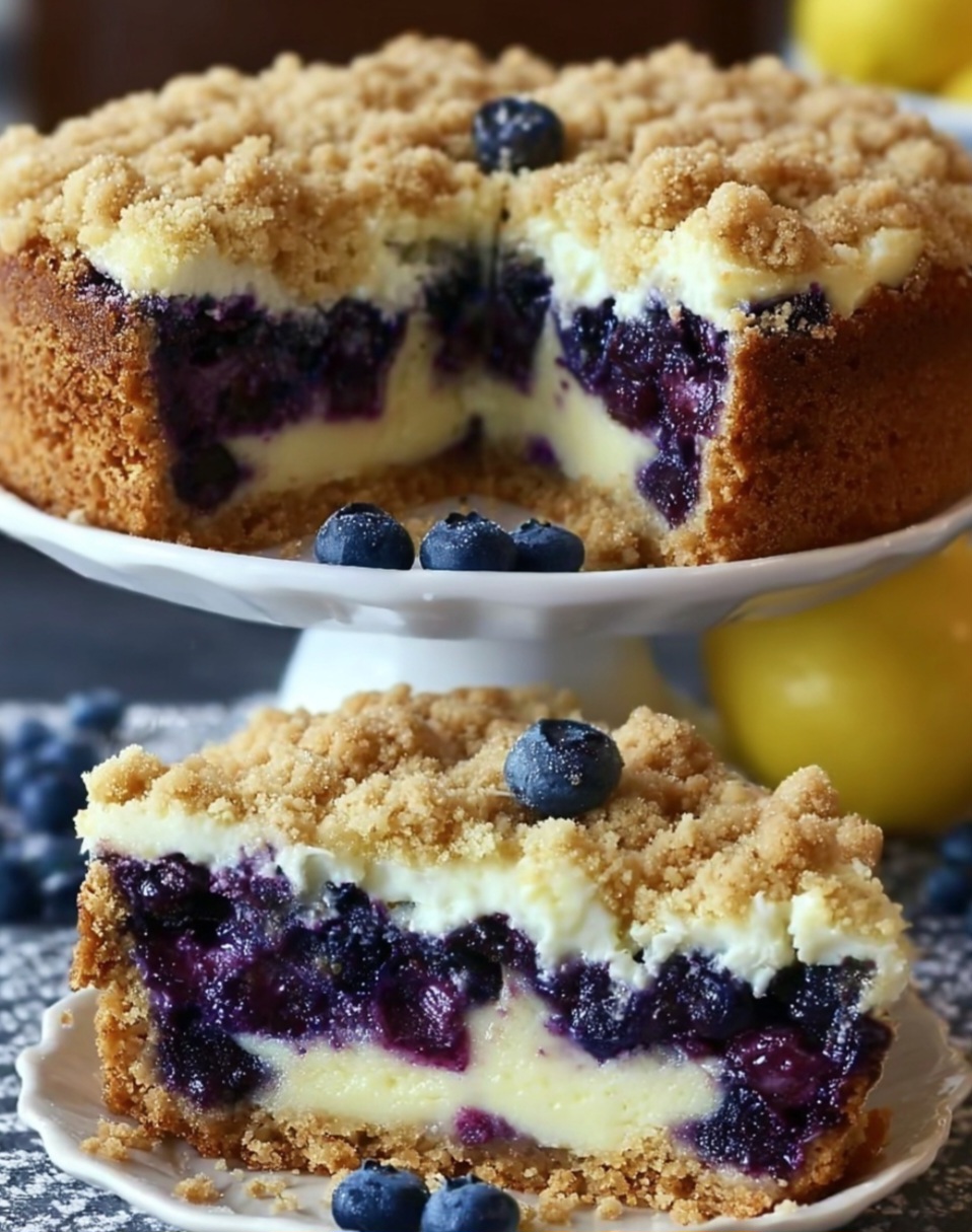 Sherry's Blueberry Cream Cheese Crumb Cake