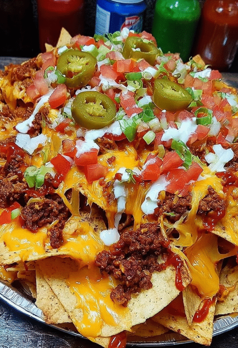 loaded sheet pan nachos
