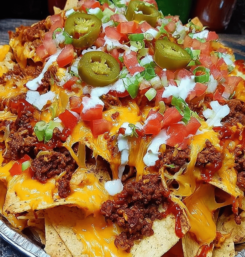 loaded sheet pan nachos