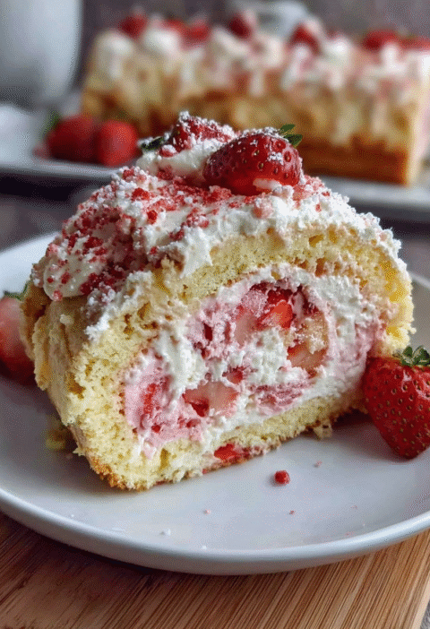 🍓 Strawberry Shortcake Cheesecake Roll