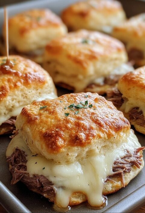 Baked French Dip Biscuits