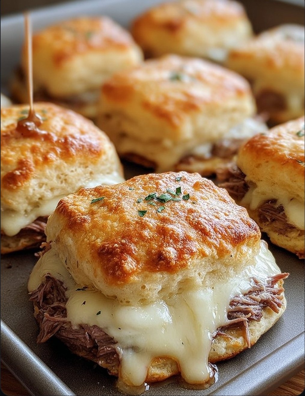 Baked French Dip Biscuits