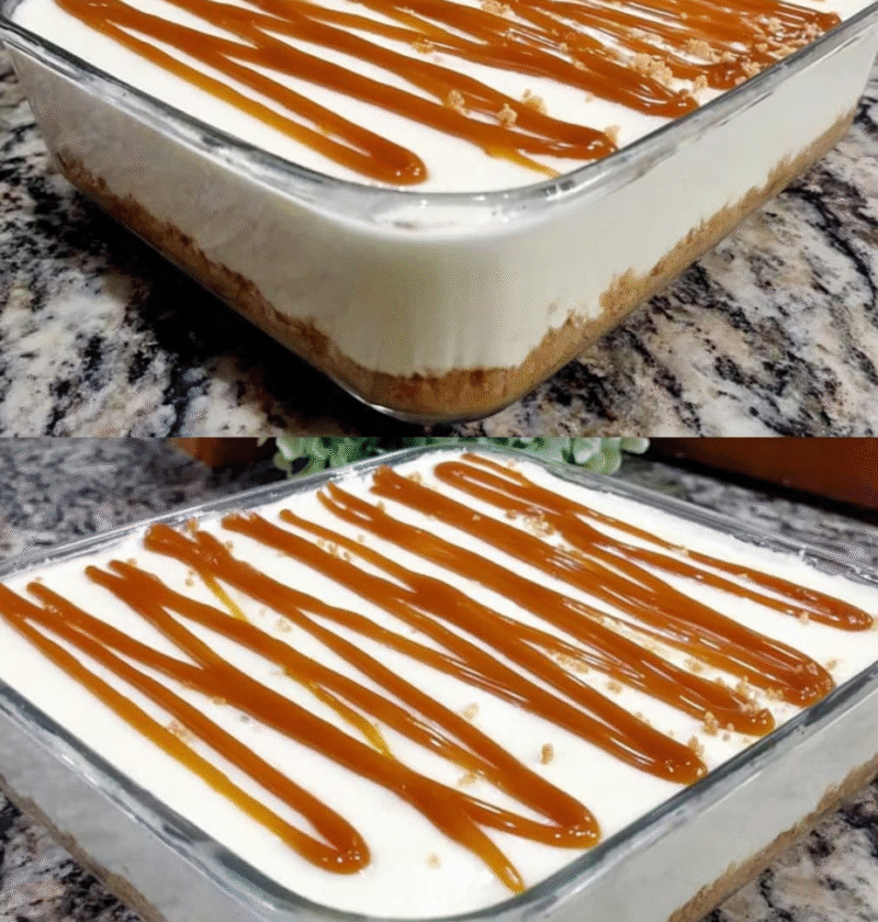 no bake caramel biscuit dessert