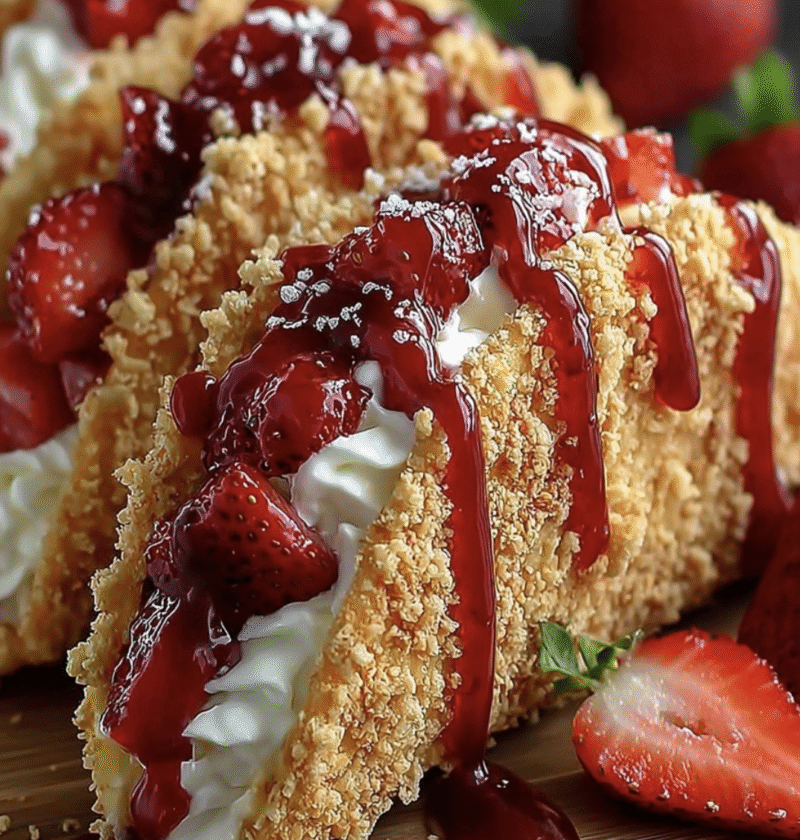 Strawberry Crunch Cheesecake Tacos