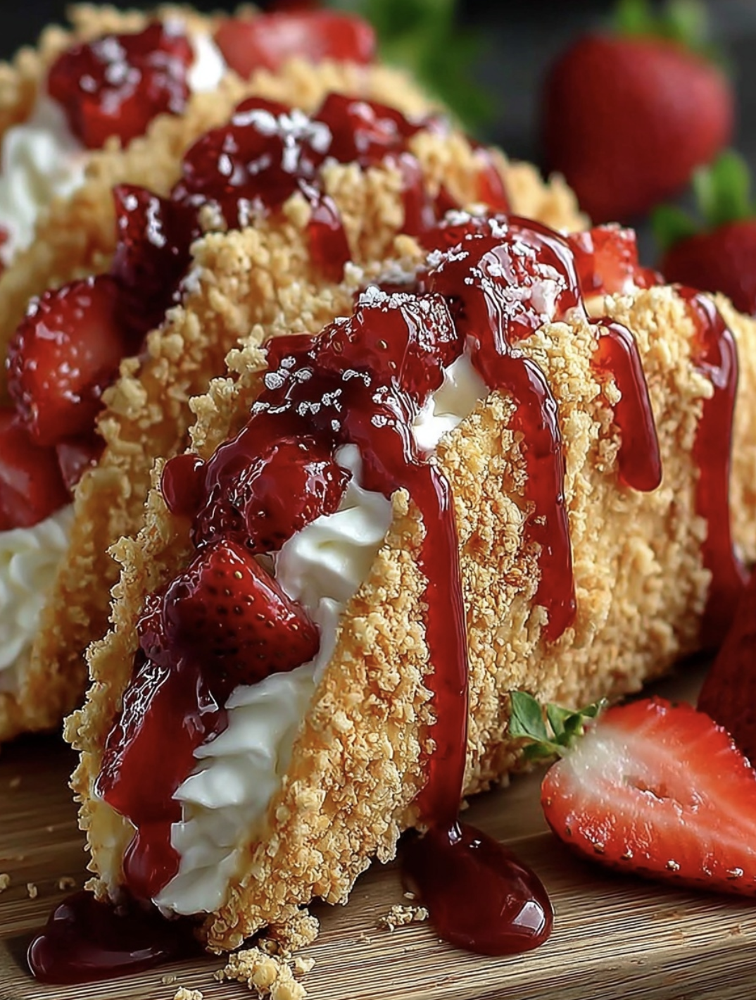 Strawberry Crunch Cheesecake Tacos