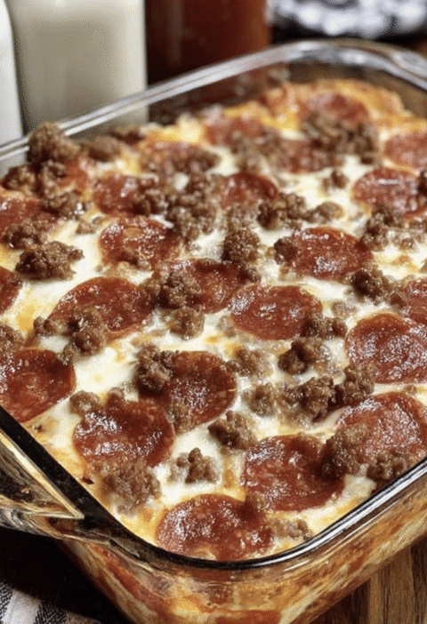 Meat Lovers Pizza Casserole