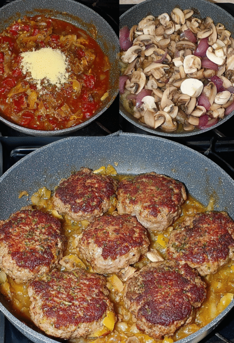 Bobby Flay Salisbury Steak Recipe ( With Mushroom Gravy)