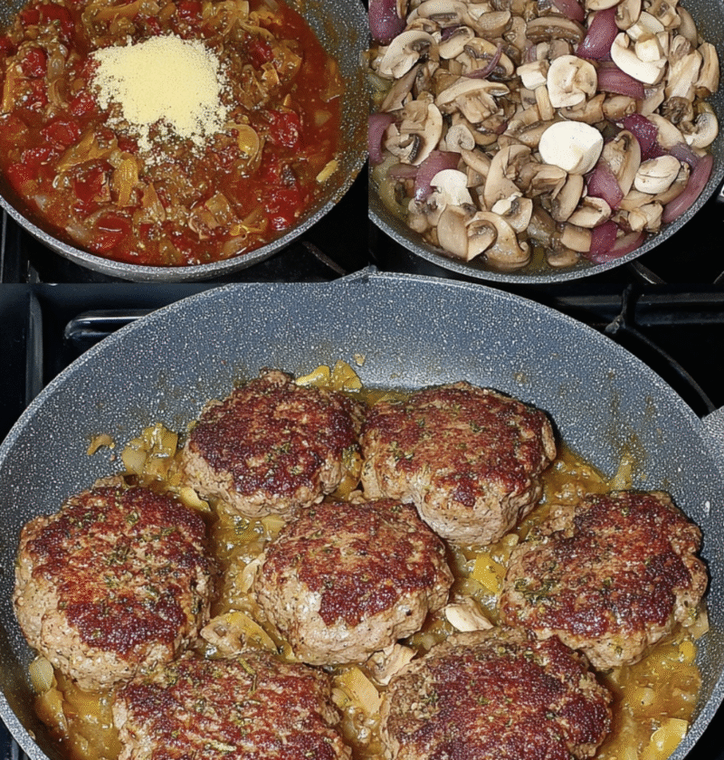 Bobby Flay Salisbury Steak Recipe ( With Mushroom Gravy)