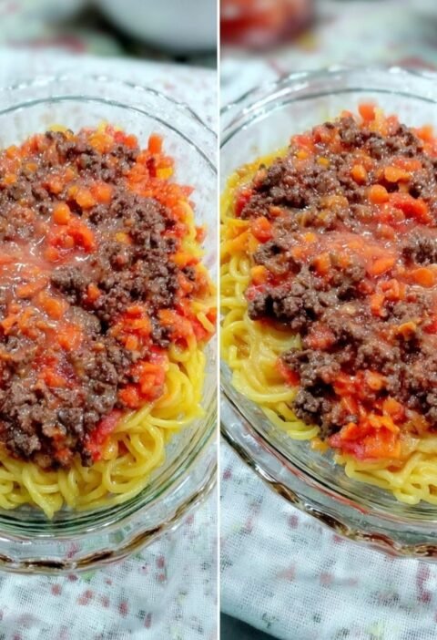 Spaghetti with ground beef sauce