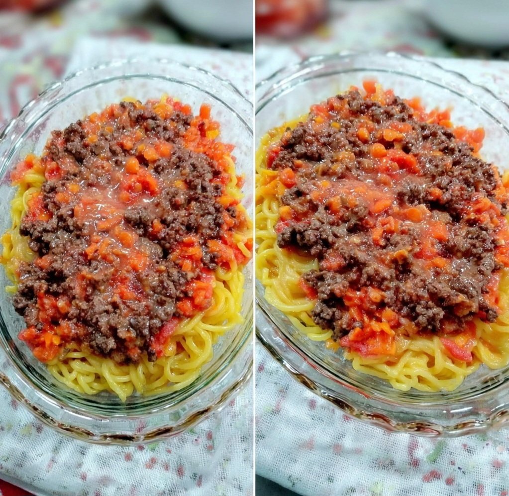 Spaghetti with ground beef sauce