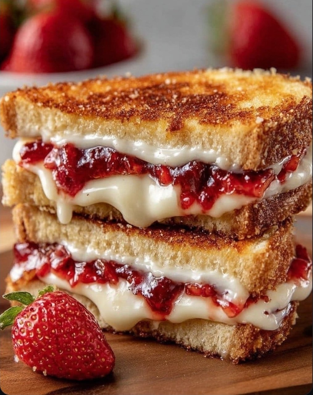 Fried Strawberry Cheesecake Sandwiches